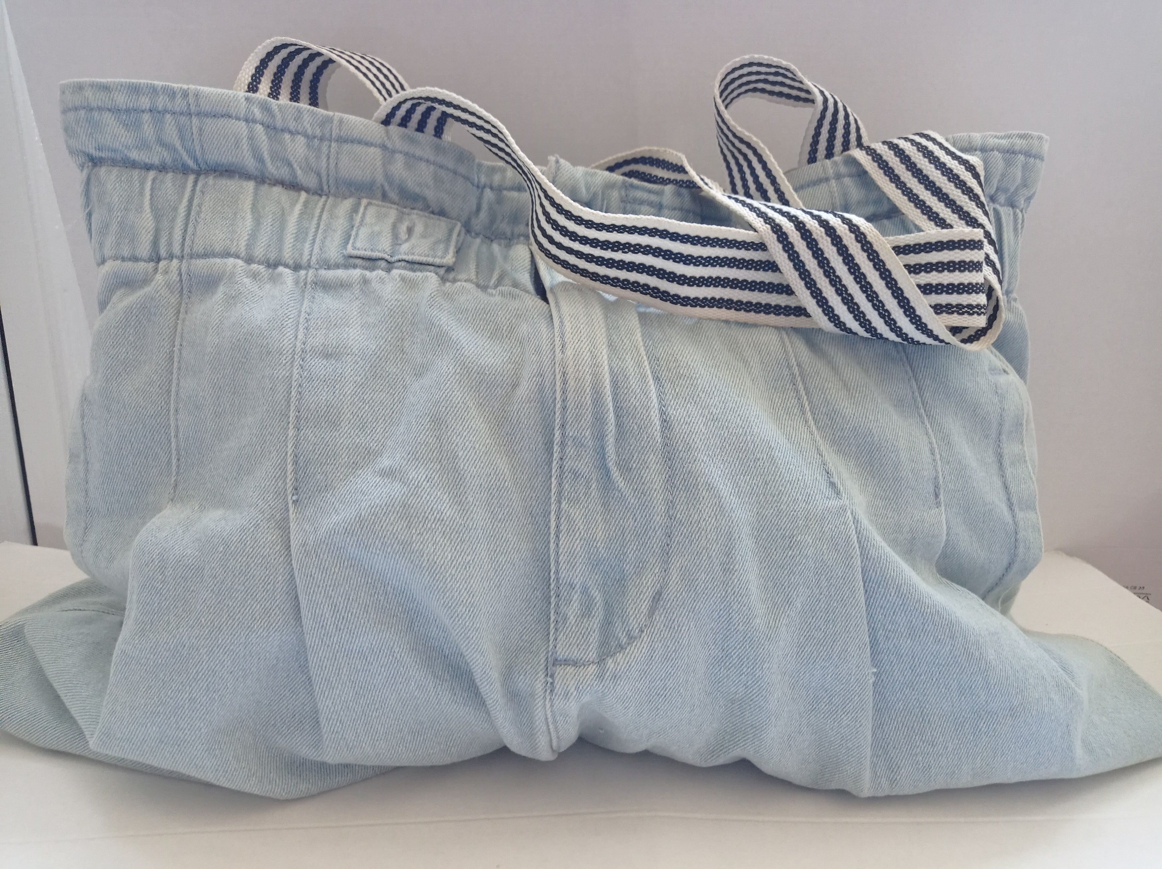 Borsa in jeans con cerniera